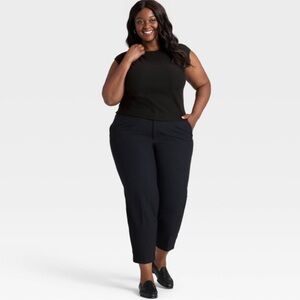 Women's Cap Sleeve Brushed Ribbed Muscle T-Shirt - A New Day™ Black L   NWT